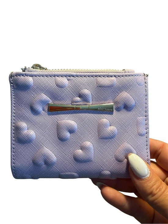 Handbags - Lilac Heart Embossed Zip Card Holder Wallet Betsey Johnson coin purse designer